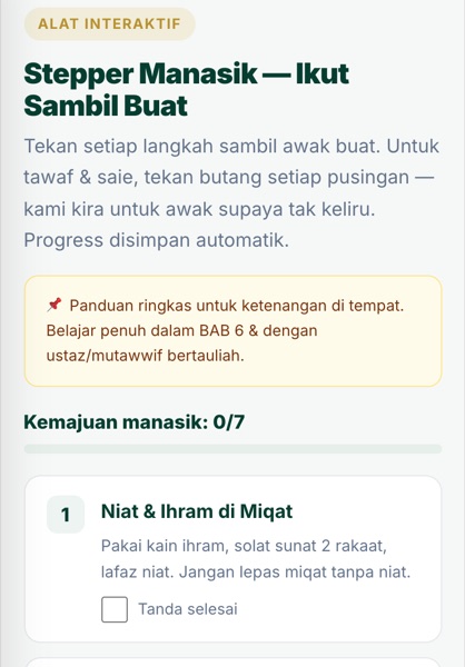Stepper manasik langkah demi langkah dalam portal